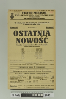 OSTATNIA NOWOŚĆ