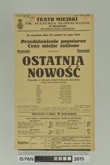 OSTATNIA NOWOŚĆ