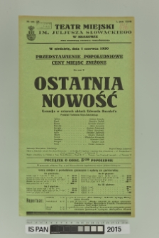 OSTATNIA NOWOŚĆ