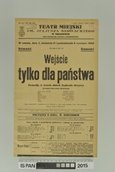 WEJŚCIE TYLKO DLA PAŃSTWA
