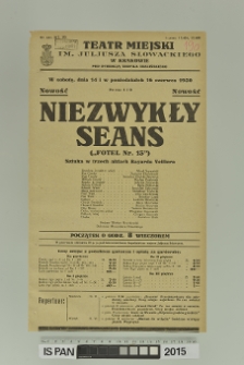 NIEZWYKŁY SEANS (Fotel nr. 13)