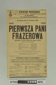 PIERWSZA PANI FRAZEROWA