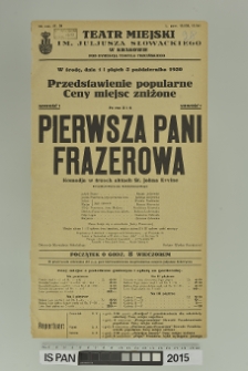 PIERWSZA PANI FRAZEROWA