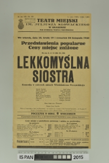 LEKKOMYŚLNA SIOSTRA