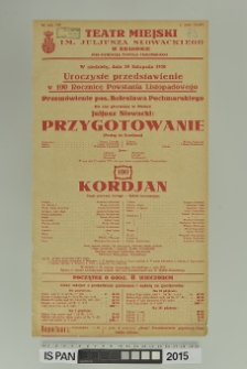 PRZYGOTOWANIE (Prolog do Kordjana)