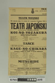 TEATR JAPOŃSKI. KOI-NO-YOZAKURA (Miłość w porze kwiatu wiśni)