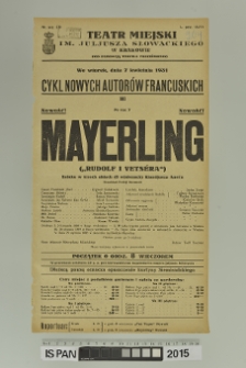 MAYERLING (Rudolf i Vetséra)