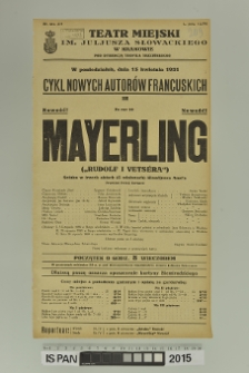 MAYERLING (Rudolf i Vetséra)