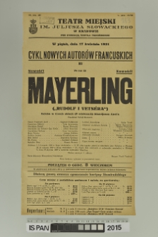 MAYERLING (Rudolf i Vetséra)