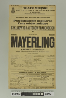 MAYERLING (Rudolf i Vets&eacute;ra)