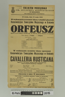 ORFEUSZ /CAVALLERIA RUSTICANA