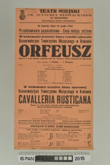 ORFEUSZ/CAVALLERIA RUSTICANA