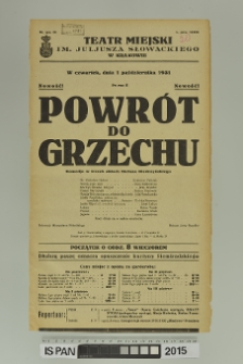 POWRÓT DO GRZECHU