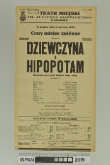 DZIEWCZYNA I HIPOPOTAM