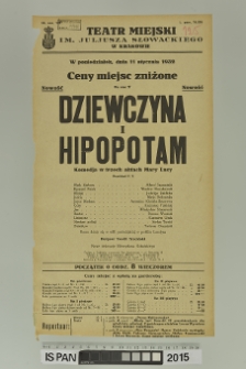 DZIEWCZYNA I HIPOPOTAM