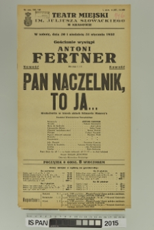 PAN NACZELNIK, TO JA…