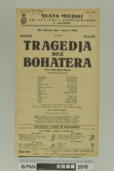 TRAGEDJA BEZ BOHATERA (Tragedia bez bohatera)