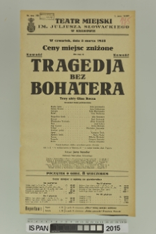 TRAGEDJA BEZ BOHATERA (Tragedia bez bohatera)