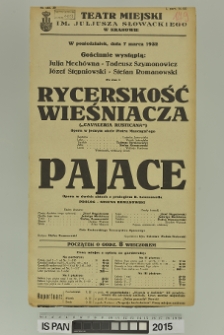 RYCERSKOŚĆ WIEŚNIACZA (Cavaleria rusticana)