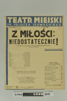 Z MIŁOŚCI : NIEDOSTATECZNIE !