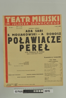 POŁAWIACZE PEREŁ ( les Pecheurs de Perles )