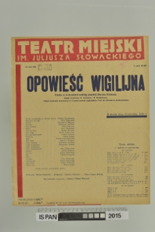 OPOWIEŚĆ WIGILIJNA