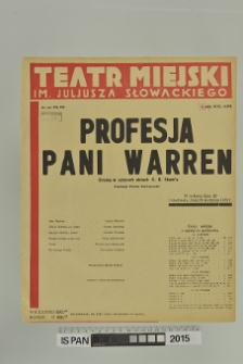 PROFESJA PANI WARREN