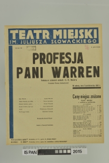 PROFESJA PANI WARREN