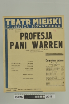 PROFESJA PANI WARREN