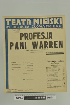 PROFESJA PANI WARREN