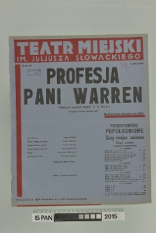 PROFESJA PANI WARREN