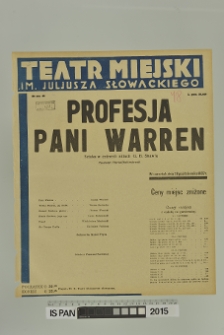 PROFESJA PANI WARREN
