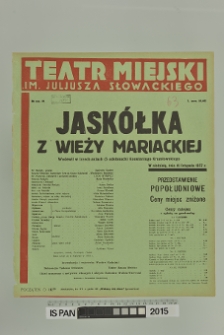 JASKÓŁKA Z WIEŻY MARIACKIEJ