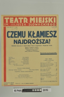 CZEMU KŁAMIESZ NAJDROŻSZA