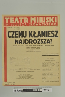 CZEMU KŁAMIESZ NAJDROŻSZA