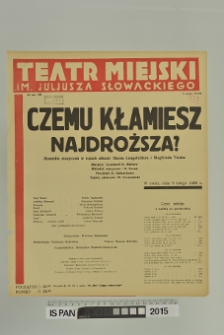 CZEMU KŁAMIESZ NAJDROŻSZA