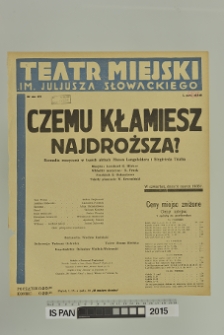 CZEMU KŁAMIESZ NAJDROŻSZA