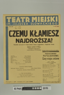 CZEMU KŁAMIESZ NAJDROŻSZA