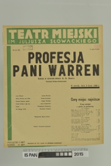 PROFESJA PANI WARREN