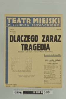 DLACZEGO ZARAZ TRAGEDIA
