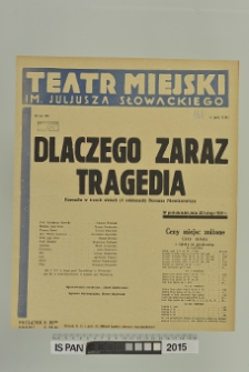 DLACZEGO ZARAZ TRAGEDIA