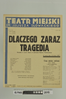 DLACZEGO ZARAZ TRAGEDIA