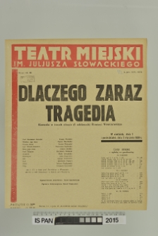 DLACZEGO ZARAZ TRAGEDIA