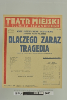 DLACZEGO ZARAZ TRAGEDIA