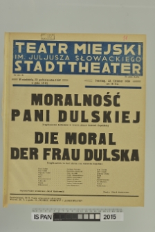 MORALNOŚĆ PANI DULSKIEJ DIE MORAL DER FRAU DULSKA