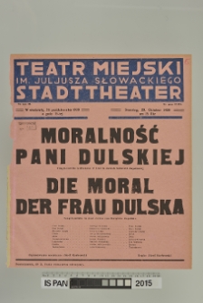 MORALNOŚĆ PANI DULSKIEJ DIE MORAL DER FRAU DULSKA