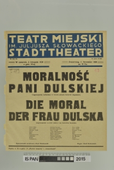 MORALNOŚĆ PANI DULSKIEJ DIE MORAL DER FRAU DULSKA