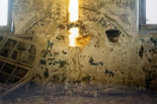 Chmielnik, bożnica, wnętrze, dekoracja malarska, fragment.