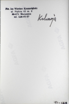 Kalwaria, synagoga Letnia, opis na rewersie fotografii.