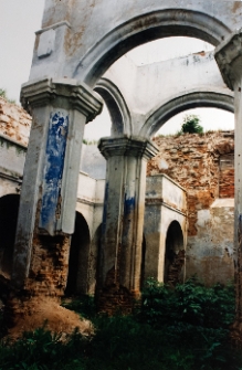 Kalwaria, synagoga Letnia, wnętrze, bima.